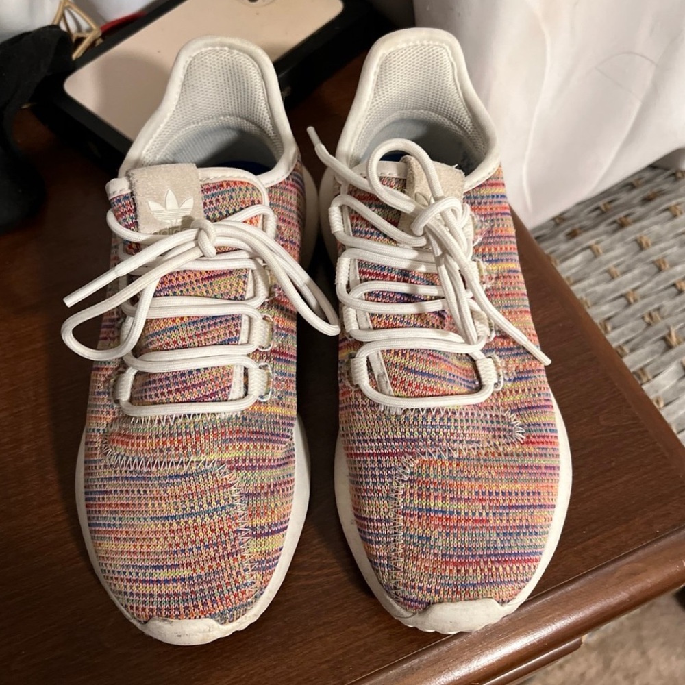 Size 4 Adidas multicolor sneakers
